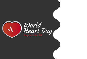Flat Design Illustration Of World Heart Day Templates, Design Suitable For Posters, Backgrounds, Greeting Cards, World Heart Day Themed
