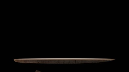 3D rendering perspective minimal round table on clear background.