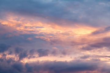 Naklejka na ściany i meble Sunset cloudy sky texture background