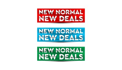 New normal sticker banner design vector template.