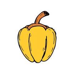 Bell Pepper Icon on hand drawn style