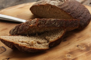 Delicious fresh rye bread on the table