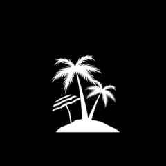 Palm islands icon isolated on dark background