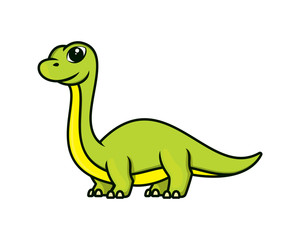 Cute and Sweet Brontosaurus Mascot Illustration