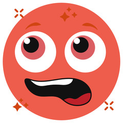 
Vector of anguished emoji in modern flat style 
