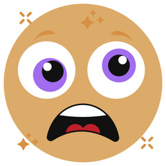 
A flat vector design of astonished emoticon in flat style 
