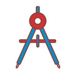 Isolated compass elementary school tools icon - Vector