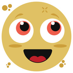 
Cute facial expression, grinning emoji vector 
