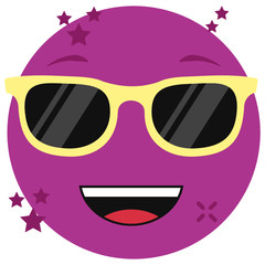 
An icon of confident emoticon, editable icon design 
