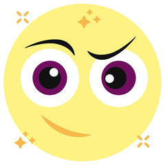 
Confused emoticon vector, flat icon design of winky 
