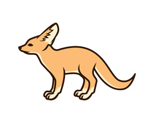 Fennec Fox with Standing Gesture Illustration