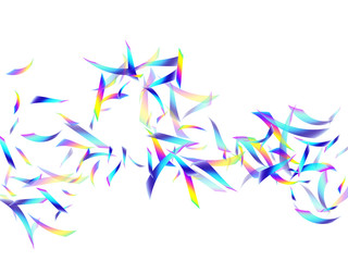 Fototapeta na wymiar Holographic flying confetti glitters isolated on white