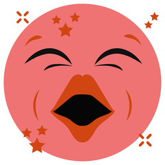 
Face throwing kiss expression, flat icon of kissing emoticon with open eyes 

