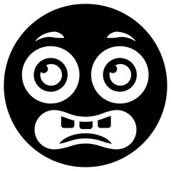 
A solid vector design of astonished emoticon in solid style 
