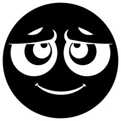 
Vector of disappointed emotag, winky solid icon 
