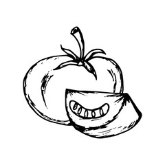 Tomato icon hand drawn