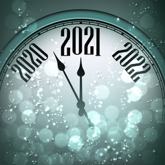 Fototapeta na wymiar Сlock hands showing 2021 year.