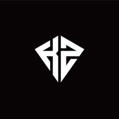 Initial K Z letter with kite modern style logo template vector