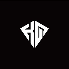 Initial K Q letter with kite modern style logo template vector