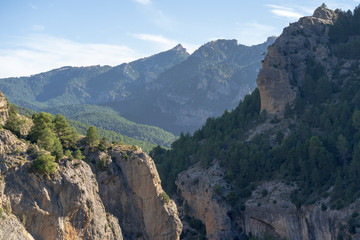 Fototapeta na wymiar Mountains and forest landscape in natural park of Cazorla, Segura y Las Villas in Jaen province - Spain