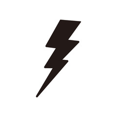 Power lightning logo icon. Vector black thunder bolt symbol