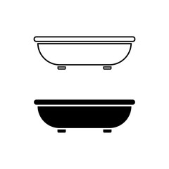 Bathtub icon vector, filled flat sign, solid pictogram isolated on white.