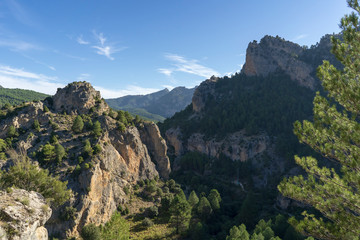Fototapeta na wymiar Mountains and forest landscape in natural park of Cazorla, Segura y Las Villas in Jaen province - Spain