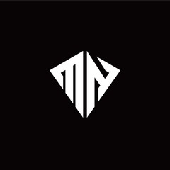 Initial M N letter with kite modern style logo template vector