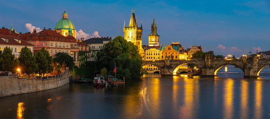Fototapeta na wymiar Panorama of Prague, the capital of the Czech Republic