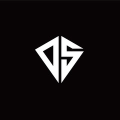 Initial O S letter with kite modern style logo template vector