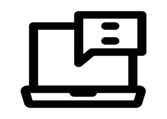 Laptop icon with message vector icon for apps and website