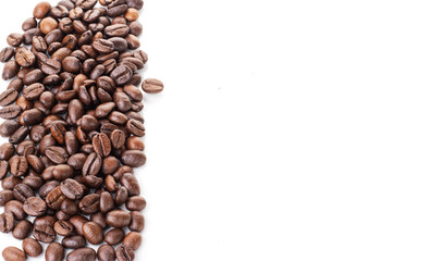 coffee bean strips isolated on a white background