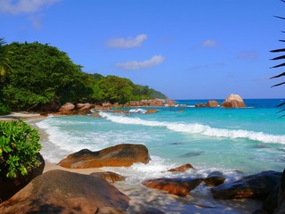 Seychelles, Indian Ocean, Praslin Island, east coast, Anse Lazio beach