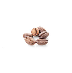 coffee beans in close - up isolated on a white background
