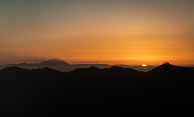 sunset over the mountains
