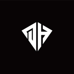 Initial Q H letter with kite modern style logo template vector