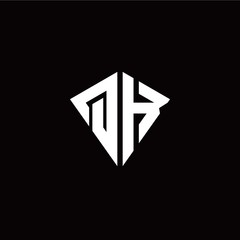 Initial Q K letter with kite modern style logo template vector