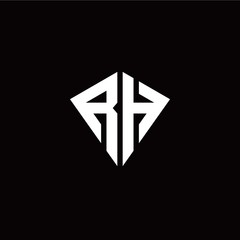 Initial R H letter with kite modern style logo template vector