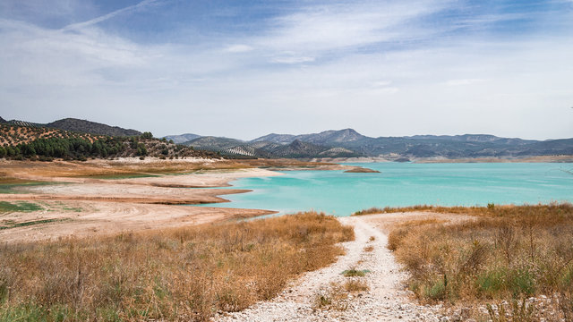 Dry swamp of Iznajar, Cordoba. Spain