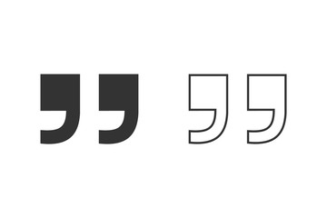 Quote line icon. Quote sign icon. Quotation mark symbol. Vector