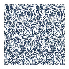 Seamless pattern of blue lines of scrawl or camouflage skin.