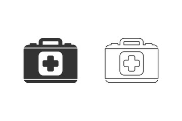 Medicine Briefcase icon set. Vector
