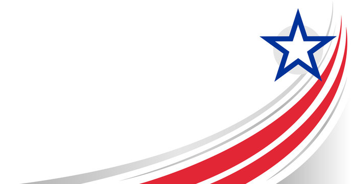 American abstract flag banner background with an empty space for text.