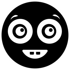 
Smiled teeth emoji in trendy solid style 
