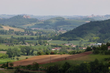 Fototapeta na wymiar Views of the Lower Monferrato hills in Piedmont.