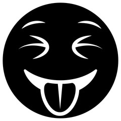 
Design of eyes closed and tongue out emoji, stuck out tongue editable cute emotag 
