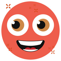 
Vector of laughing emoticon, facial expression in flat style 
