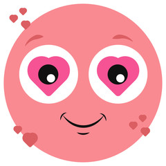 Fototapeta premium Feeling loved concept in emoticon, loved emoji icon 