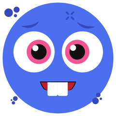 
Smiled teeth emoji in trendy flat style 
