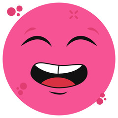 Slightly happy icon, facial expression concept 